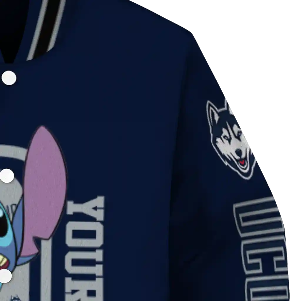 personalized uconn huskies stitch laughing blue varsity jacket premium grade personalized uconn huskies stitch laughing blue varsity jacket premium grade