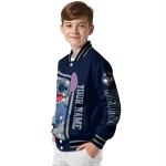 personalized uconn huskies stitch laughing blue varsity jacket best selling