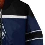 personalized uconn huskies stripe statement blue black bomber jacket best selling