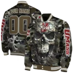 personalized umass minutemen camouflage skull camouflage varsity jacket best selling