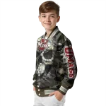 personalized umass minutemen camouflage skull camouflage varsity jacket best selling