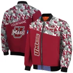 personalized umass minutemen camouflage splash red bomber jacket best selling