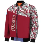 personalized umass minutemen camouflage splash red bomber jacket best selling