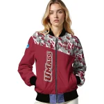 personalized umass minutemen camouflage splash red bomber jacket best selling