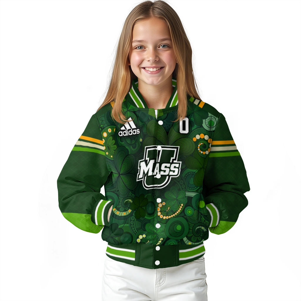 personalized umass minutemen shamrock vortex green varsity jacket top rated personalized umass minutemen shamrock vortex green varsity jacket top rated
