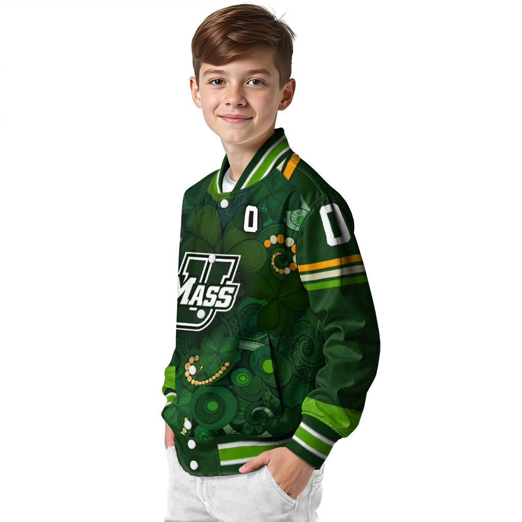 personalized umass minutemen shamrock vortex green varsity jacket trendy personalized umass minutemen shamrock vortex green varsity jacket trendy