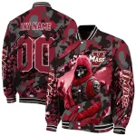 personalized umass minutemen skull horde red varsity jacket best selling