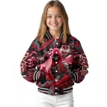 personalized umass minutemen skull horde red varsity jacket best selling