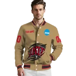 personalized unlv rebels claw effect beige varsity jacket best selling