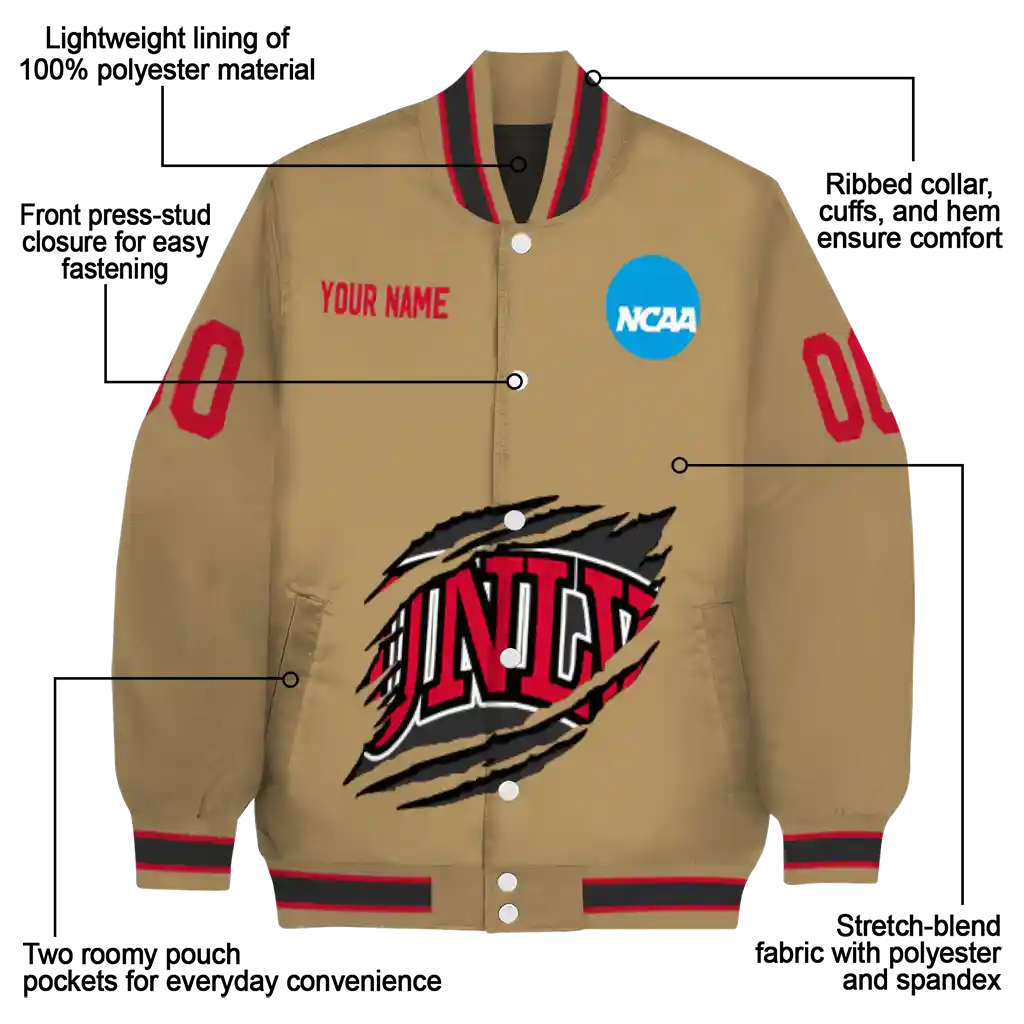 personalized unlv rebels claw effect beige varsity jacket new arrival personalized unlv rebels claw effect beige varsity jacket new arrival
