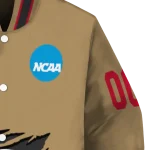 personalized unlv rebels claw effect beige varsity jacket best selling