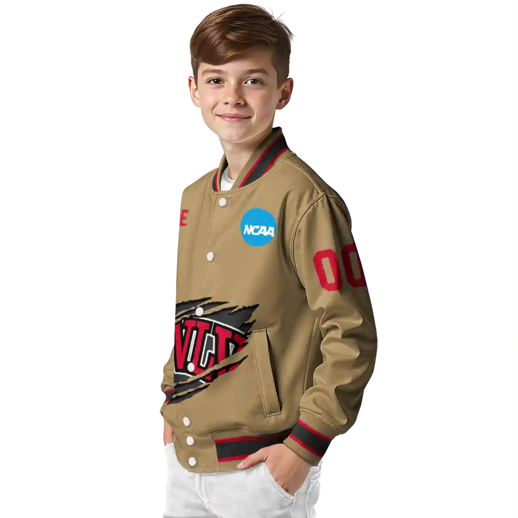 personalized unlv rebels claw effect beige varsity jacket trendy personalized unlv rebels claw effect beige varsity jacket trendy