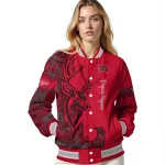 personalized unlv rebels tribal deer art red varsity jacket best selling