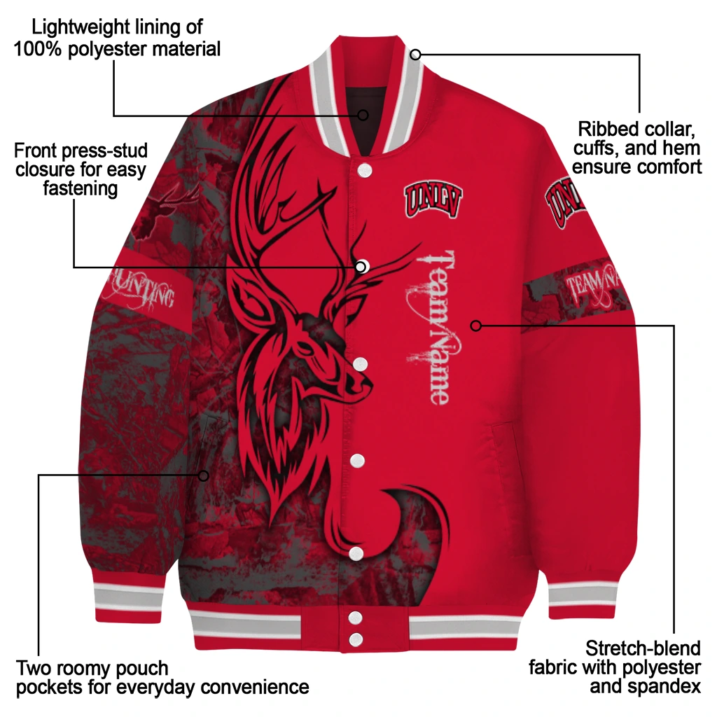 personalized unlv rebels tribal deer art red varsity jacket new arrival personalized unlv rebels tribal deer art red varsity jacket new arrival