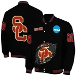 personalized usc trojans claw shred black varsity jacket best selling