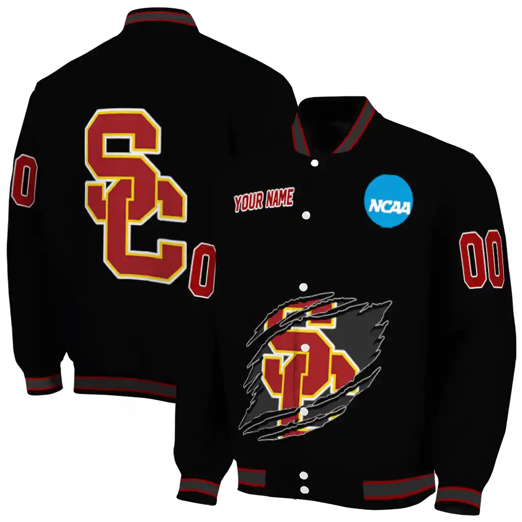 personalized usc trojans claw shred black varsity jacket fashion forward personalized usc trojans claw shred black varsity jacket fashion forward