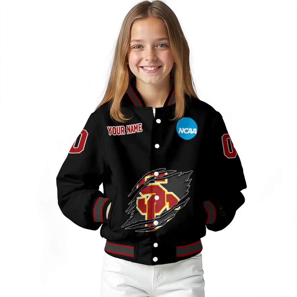 personalized usc trojans claw shred black varsity jacket top rated personalized usc trojans claw shred black varsity jacket top rated