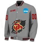 personalized usc trojans feral slash grey varsity jacket best selling