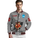 personalized usc trojans feral slash grey varsity jacket best selling