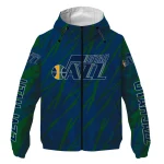 personalized utah jazz abstract streaks navy windbreaker jacket best selling