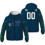 personalized utah jazz abstract streaks navy windbreaker jacket best selling