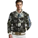 personalized utah jazz camouflage skull camouflage varsity jacket best selling