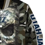 personalized utah jazz camouflage skull camouflage varsity jacket best selling