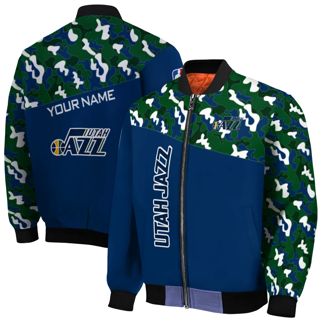 personalized utah jazz camouflage style navy bomber jacket best selling personalized utah jazz camouflage style navy bomber jacket best selling