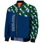 personalized utah jazz camouflage style navy bomber jacket best selling