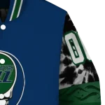 personalized utah jazz skull emblem navy black varsity jacket best selling