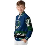 personalized utah jazz skull emblem navy black varsity jacket best selling