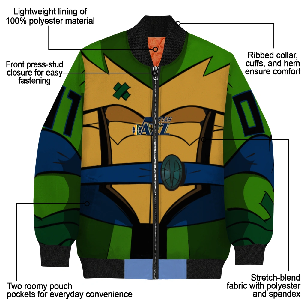 personalized utah jazz turtle armor bomber jacket new arrival personalized utah jazz turtle armor bomber jacket new arrival