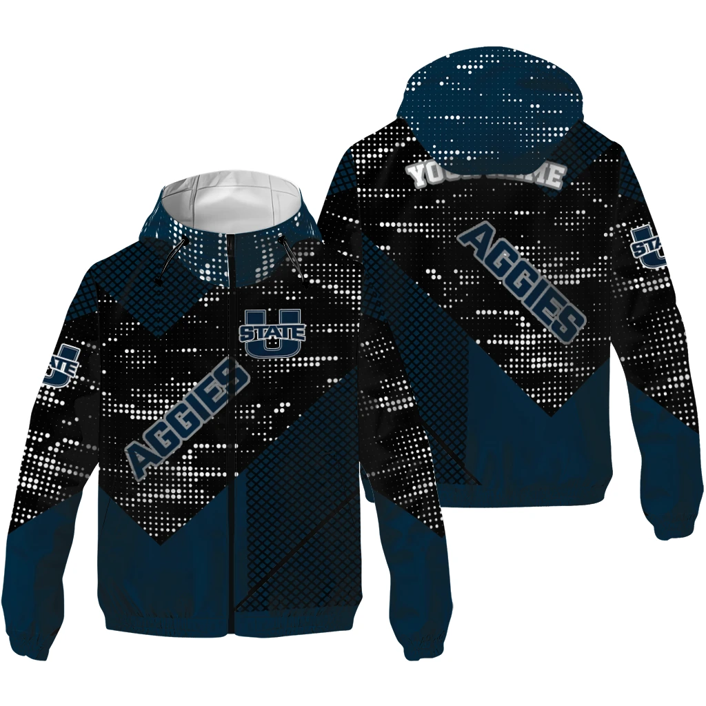 personalized utah state aggies arrow matrix navy black windbreaker jacket high quality personalized utah state aggies arrow matrix navy black windbreaker jacket high quality