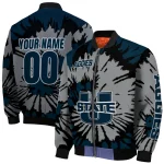 personalized utah state aggies burst splatter navy bomber jacket best selling