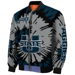 personalized utah state aggies burst splatter navy bomber jacket best selling