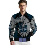 personalized utah state aggies burst splatter navy bomber jacket best selling