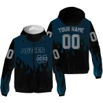 personalized utah state aggies flame trim navy black windbreaker jacket best selling