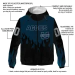 personalized utah state aggies flame trim navy black windbreaker jacket best selling
