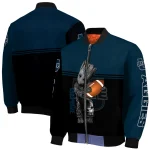 personalized utah state aggies groot football navy black bomber jacket best selling