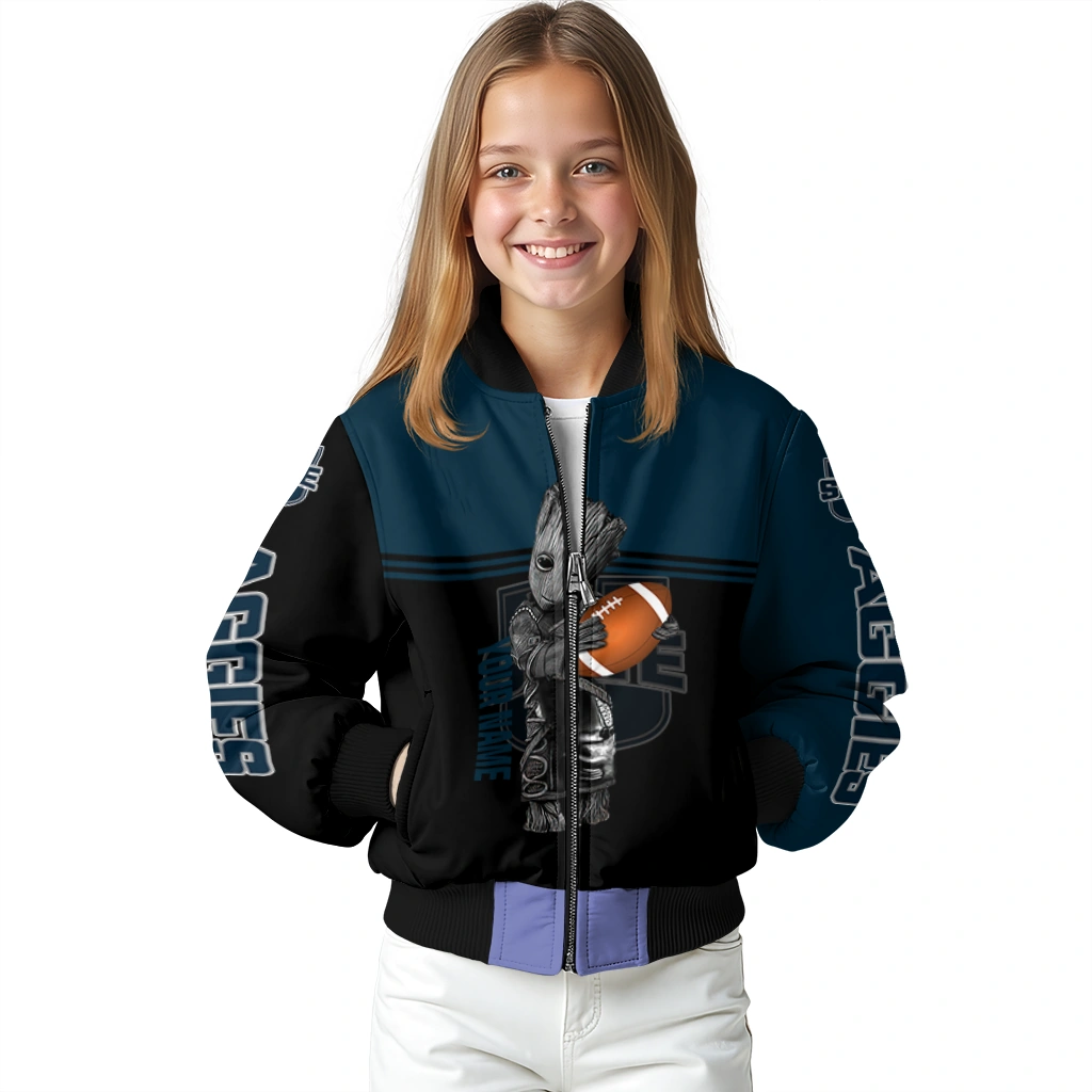personalized utah state aggies groot football navy black bomber jacket top rated personalized utah state aggies groot football navy black bomber jacket top rated