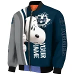 personalized utah state aggies snoopy head navy bomber jacket best selling