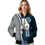 personalized utah state aggies snoopy head navy bomber jacket best selling