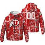 personalized utah utes brushstroke pattern red windbreaker jacket best selling