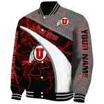 personalized utah utes electric flash red varsity jacket best selling