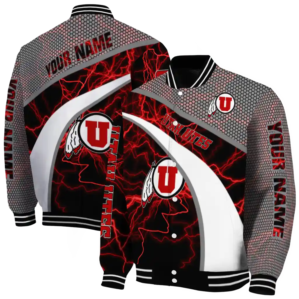 personalized utah utes electric flash red varsity jacket fashion forward personalized utah utes electric flash red varsity jacket fashion forward
