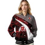 personalized utah utes electric flash red varsity jacket best selling