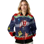 personalized utah utes spongebob playtime red blue bomber jacket best selling