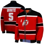 personalized utah utes stripe statement red black bomber jacket best selling