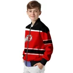 personalized utah utes stripe statement red black bomber jacket best selling