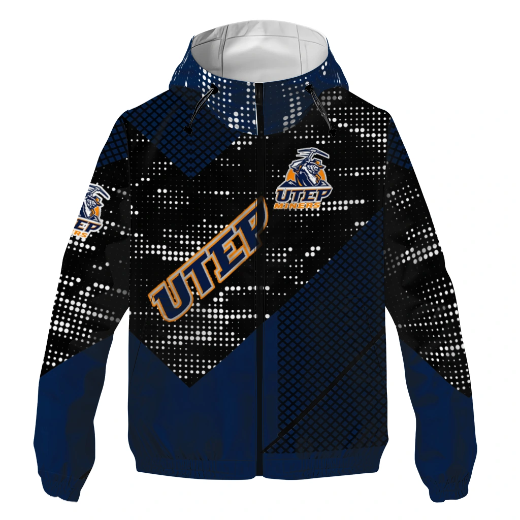 personalized utep miners arrow matrix blue black windbreaker jacket best selling personalized utep miners arrow matrix blue black windbreaker jacket best selling